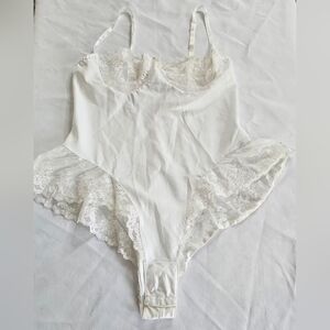 Vintage Guy Laroche Paris White Lace Bodysuit Teddy Lingerie – Women’s M